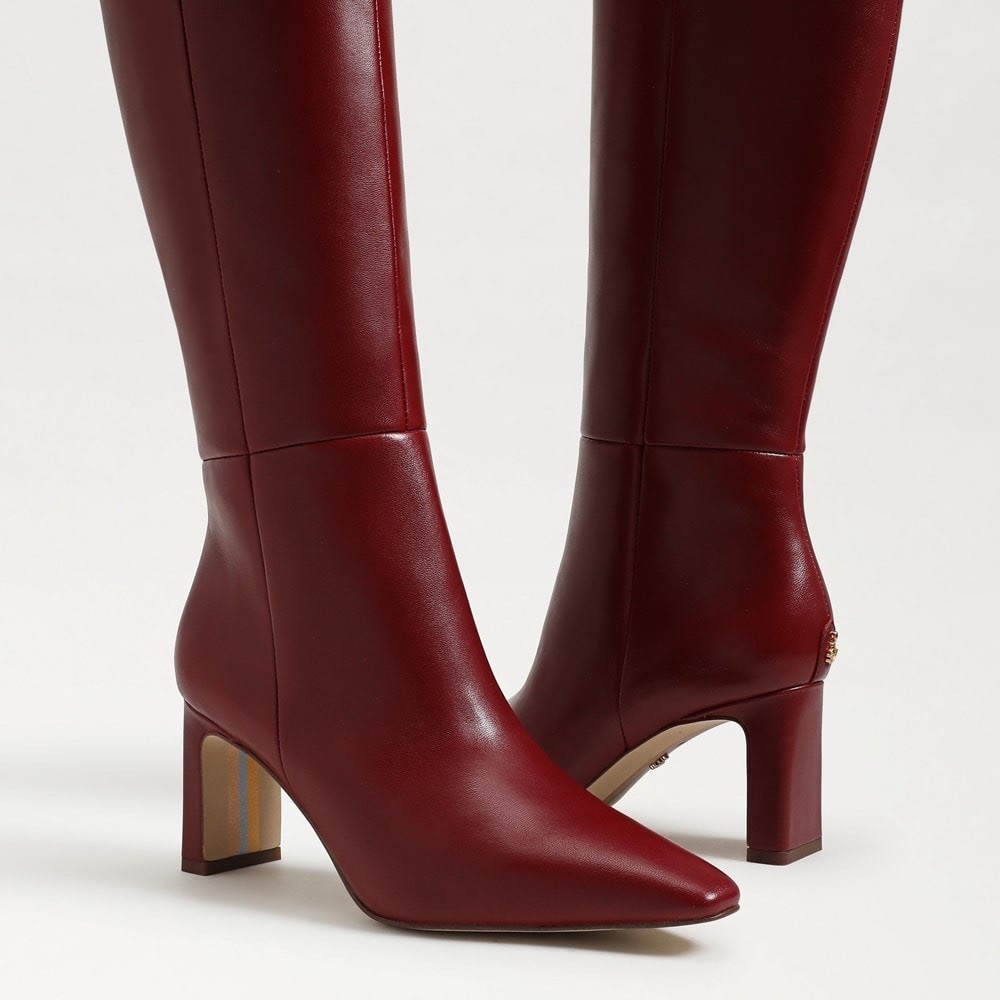 Red leather Sylvia Knee High Boot